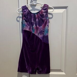 Purple Tie-Dye Gymnastics Leotard